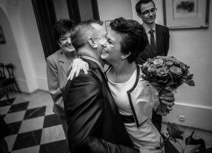 zdjęcie ze ślubu Ali i Witka. Emocje w Krakowie.